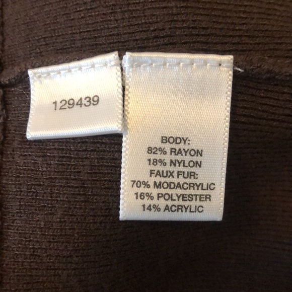 Ann Taylor LOFT Cardigan w/ Faux Fur Collar & stone embellished buttons - Picture 4 of 7